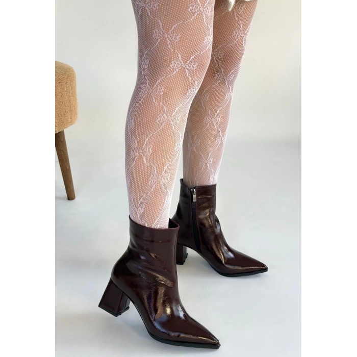 ÇOK SATAN Mosy Bordo Rugan Topuklu Bot