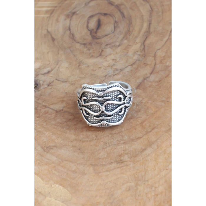 ÇOK SATAN Motifli Gümüş Renk Ayarlanabilir Erkek Yüzük