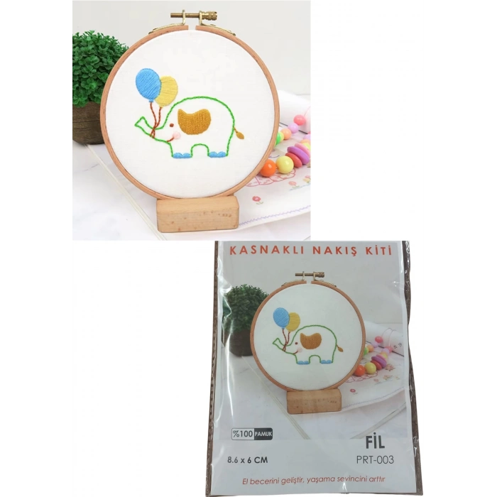 ÇOK SATAN Nakış Kitleri Kasnaklı 8.6 X 6 cm Fil