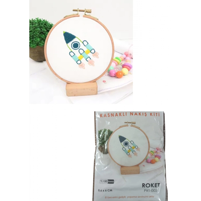 ÇOK SATAN Nakış Kitleri Kasnaklı 8.6 X 6 cm Roket