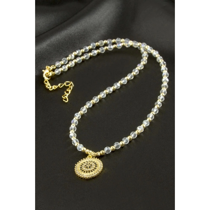 ÇOK SATAN Nazar Zirkon Taşlı Kristal Kolye