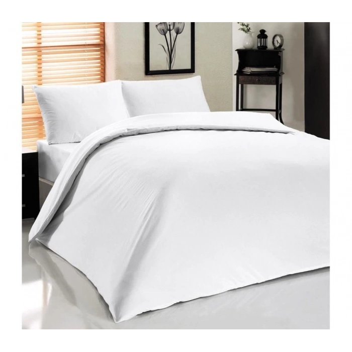 ÇOK SATAN Nevresim Dünyası Otel Tipi Çift Kişilik Nevresim Takımı Beyaz