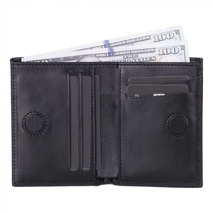 ÇOK SATAN Nigra Hakiki Deri, El Yapımı Cüzdan, Rustik Siyah