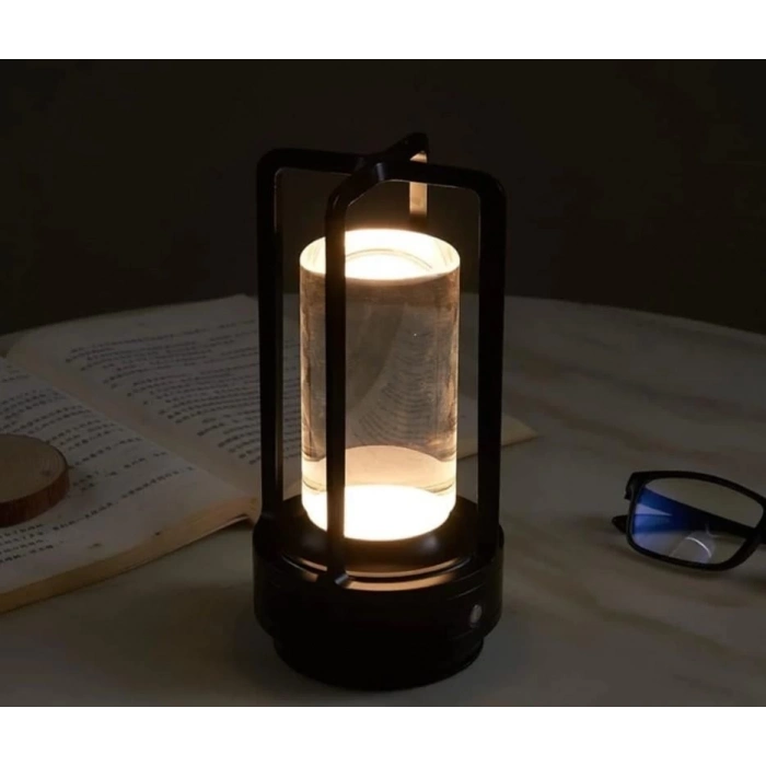 ÇOK SATAN NOAS YL86 1244 Halki Siyah Şarjlı Masa Lambası 3 Renk