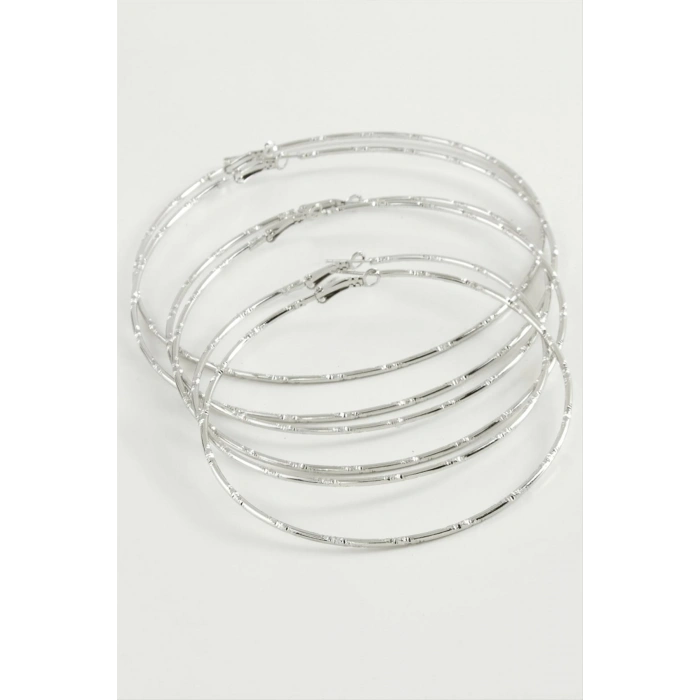 ÇOK SATAN Noktalı Metal Halka Küpe 6 Adet