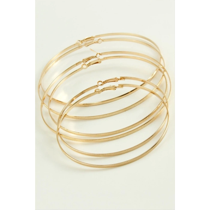 ÇOK SATAN Noktalı Metal Halka Küpe 6 Adet