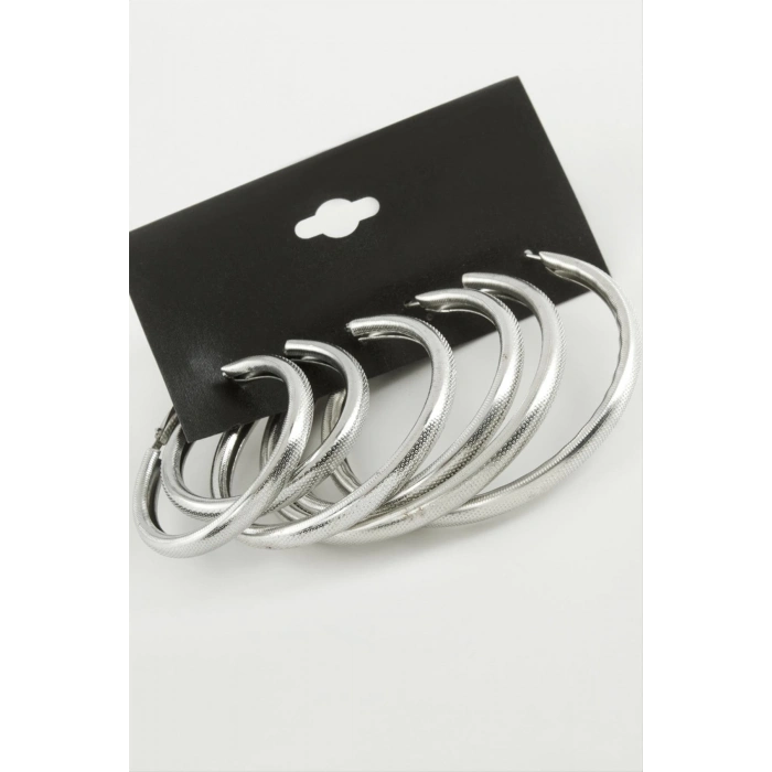 ÇOK SATAN Noktalı Metal Halka Küpe 6 Adet