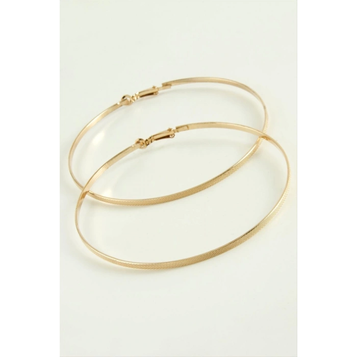 ÇOK SATAN Noktalı Metal Halka Küpe 8 cm