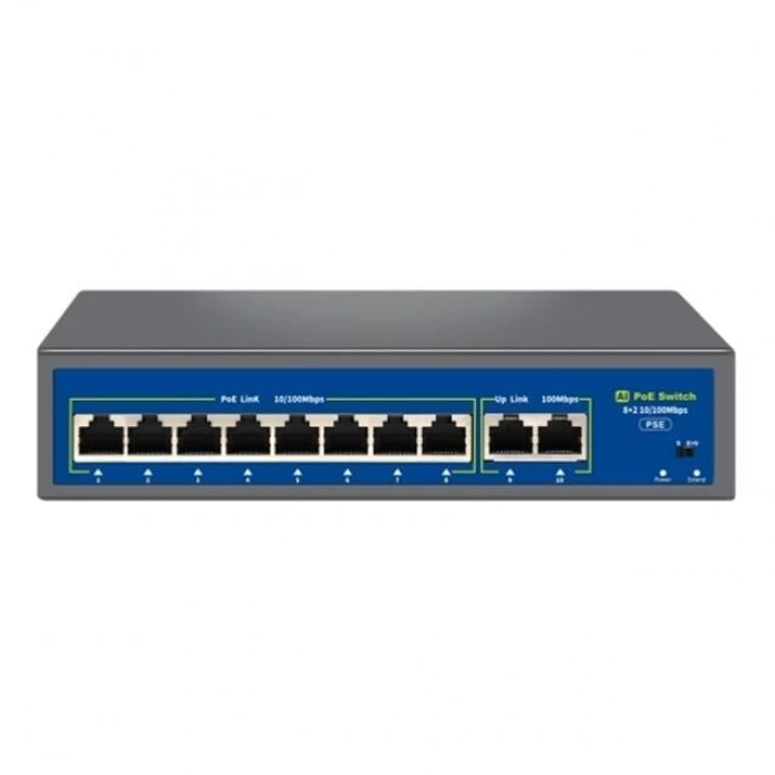ÇOK SATAN Novacom Nvc-hıf0820fbl-c 8+2 Port 120w 10/100mbps Poe Switch (250m Extend Modlu)