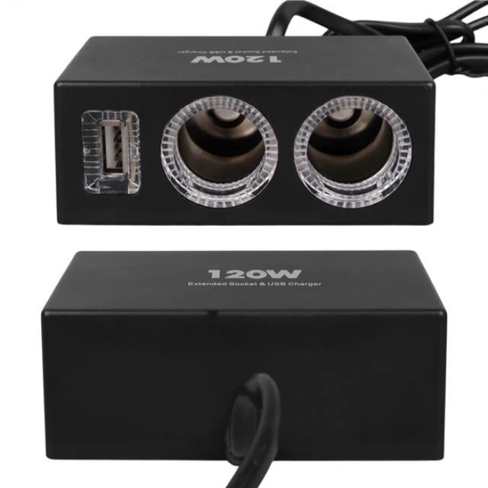 ÇOK SATAN Olesson 1522 12-24v Tek Usb Girişli 120w 80cm Kablolu 2li Araç Çakmak Çoklayıcı