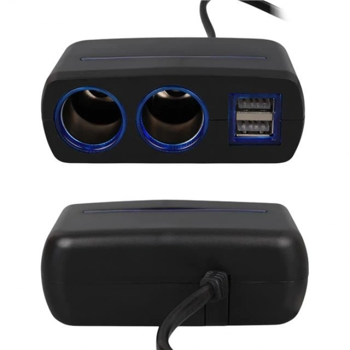 ÇOK SATAN Olesson 1638 12-24v Çift Usb Girişli 120w 80 Cm Kablolu 2lı Araç Çakmak Çoklayıcı