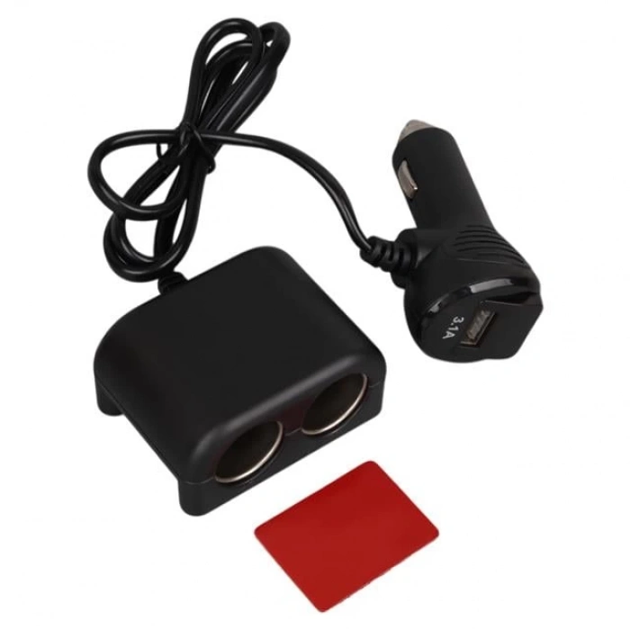 ÇOK SATAN Olesson 1641 12-24v Çiftli Usbli 120w 80cm Kablolu Dijital Ekranlı Araç Çakmak Çoklayıcı