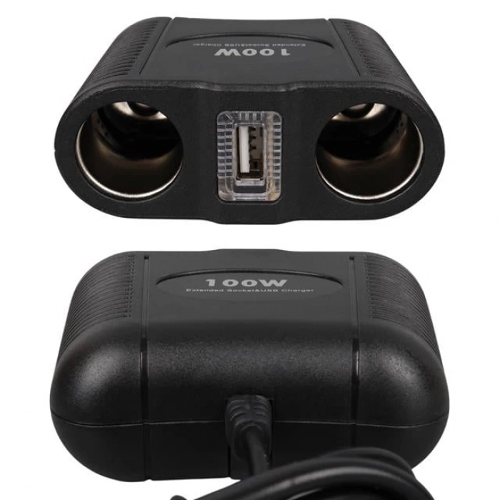 ÇOK SATAN Olesson 1645 12-24v Tek Usb Girişli 100w 70cm Kablolu 2li Araç Çakmak Çoklayıcı