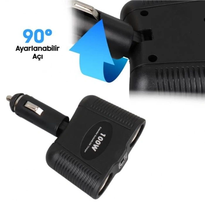ÇOK SATAN Olesson 1646 12-24v Tek Usb Girişli 100w Çiftli Araç Çakmak Çoklayıcı