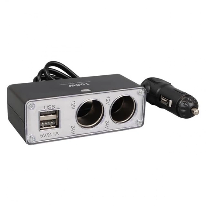 ÇOK SATAN Olesson 1647 12-24v Çift Usb Girişli 100w 70cm Kablolu 2li Araç Çakmak Çoklayıcı