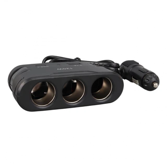 ÇOK SATAN Olesson 2013 12-24v Type-c + Usb Girişli 120w 80 Cm Kablolu 3lü Araç Çakmak Çoklayıcı