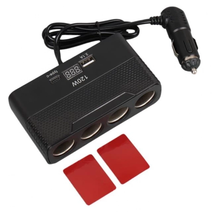 ÇOK SATAN Olesson 2014 12-24v Type-c + Usb-a Girişli 120w 80cm Kablolu 4lü Araç Çakmak Çoklayıcı