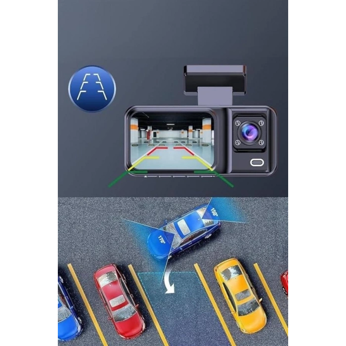 ÇOK SATAN Ön ve Arka Kameralı 2 İnç 1080P Full HD DVR Araç İçi Ekran