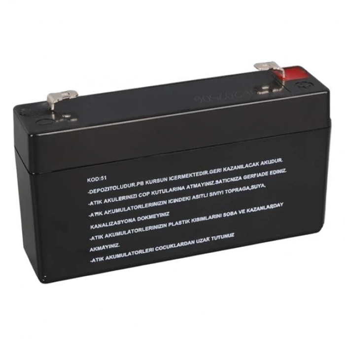 ÇOK SATAN Orbus Orb-613 6 Volt 1.3 Amper Bakımsız Kuru Akü (98x25x52mm)