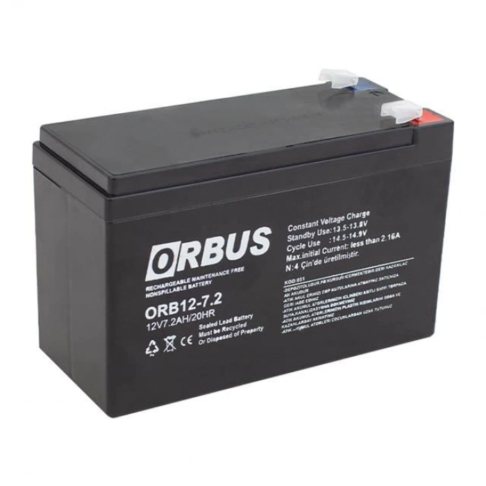 ÇOK SATAN Orbus Orb12-7.2 12 Volt 7.2 Amper Akü (150x65x90 Mm)