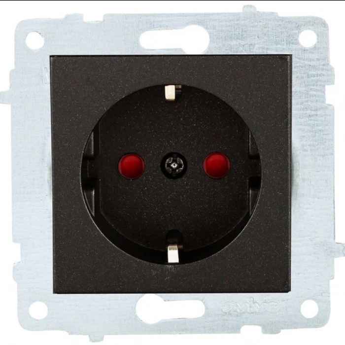 ÇOK SATAN Ovivo Metalik Siyah Cocuk Korumalı Topraklı Priz Çerçevesiz Grano