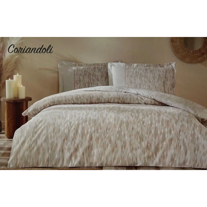 ÇOK SATAN Özdilek Çift Kişilik Ranforce Nevresim Takımı Coriandoli Somon