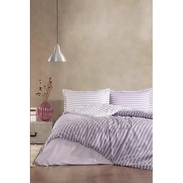 ÇOK SATAN Özdilek Çift Kişilik Ranforce Nevresim Takımı Trioline Mor