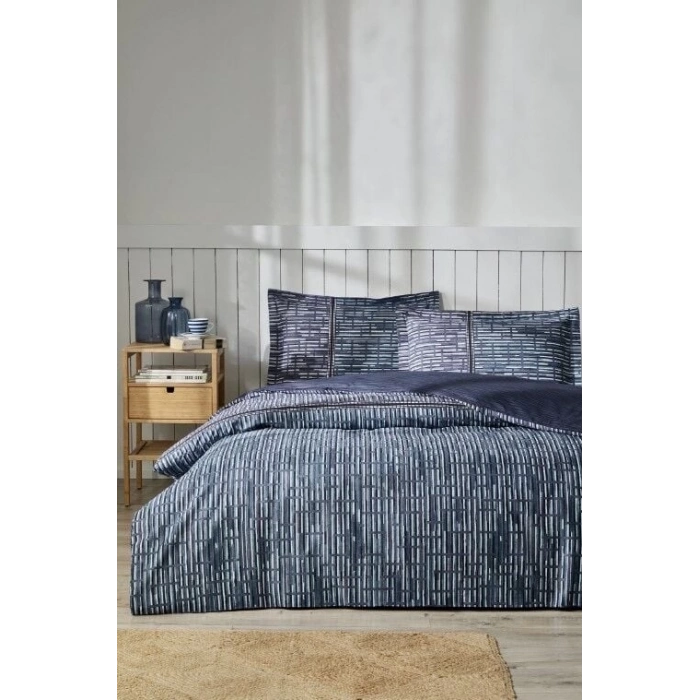 ÇOK SATAN Özdilek Maskülen Çift Kişilik Nevresim Takımı Modra Mavi