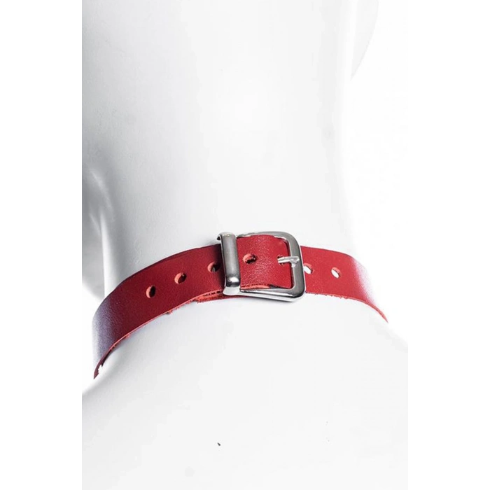 ÇOK SATAN Özel Tasarım Kırmızı Deri Boyunluk Harness 1074