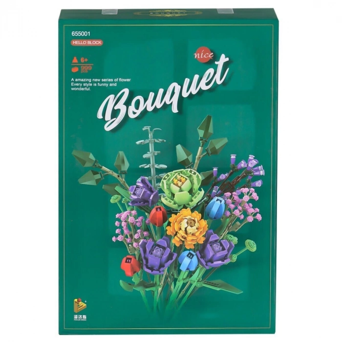 ÇOK SATAN P655001 Panlos Çiçek Buketi 999 Parça Blok Seti -Vagon life