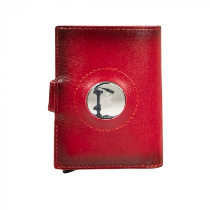 ÇOK SATAN Palertag Deri Cüzdan, Apple AirTag Uyumlu Kırmızı