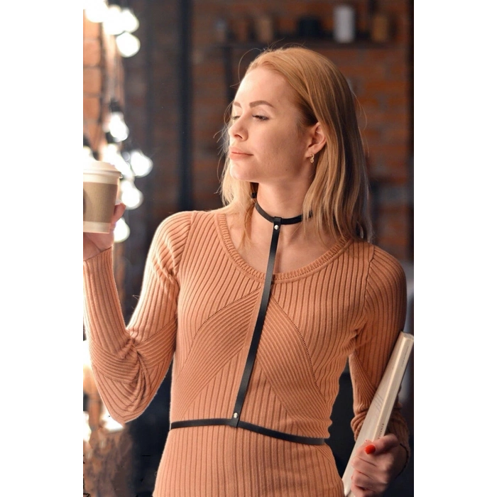 ÇOK SATAN Pamuktenim Kadın Siyah Deri Fantezi Harness Aksesuarı 2120