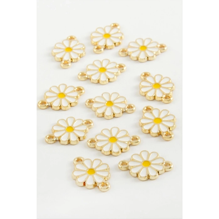 ÇOK SATAN Papatya Çift Kulplu Mineli Bileklik ve Kolye Ucu Aparatı 1 Adet