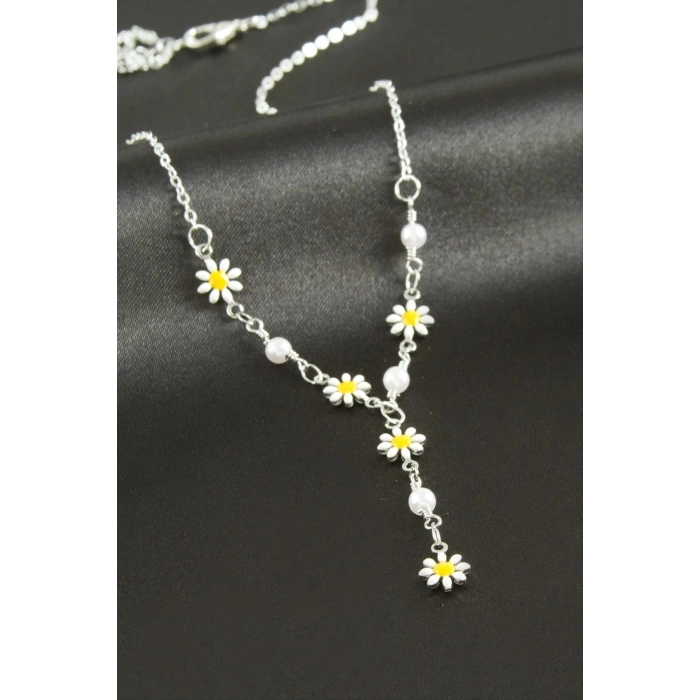 ÇOK SATAN Papatya Mineli İnci Y Kolye