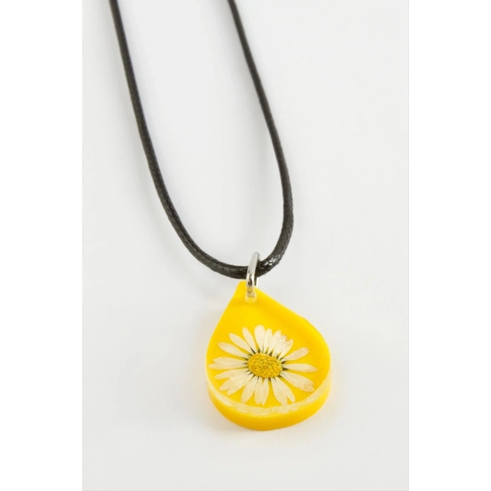 ÇOK SATAN Papatya Oval Epoksi Kolye