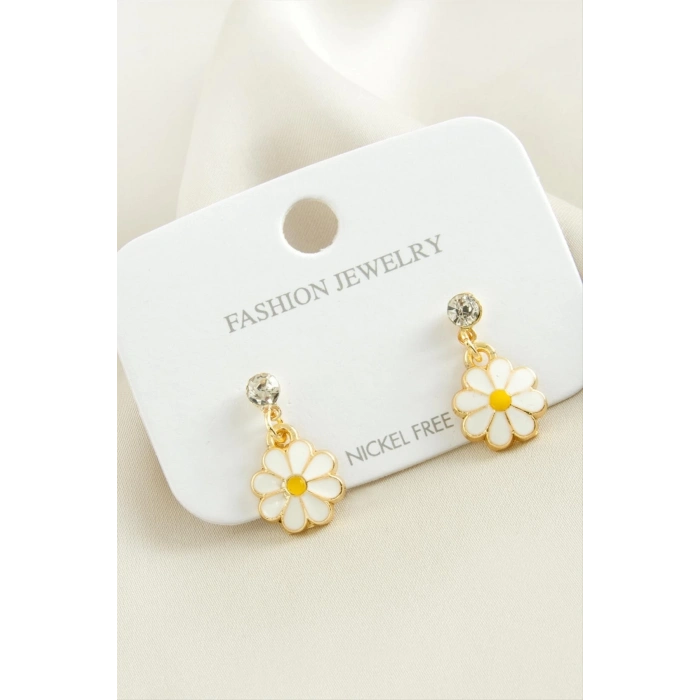 ÇOK SATAN Papatya Taşlı Mineli Küpe