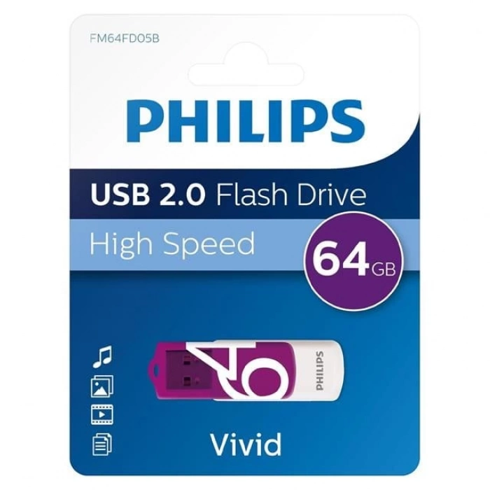 ÇOK SATAN Philips Vivid Serisi 64gb Usb 2.0 High Speed Flash Bellek (fm64fd05b/00)