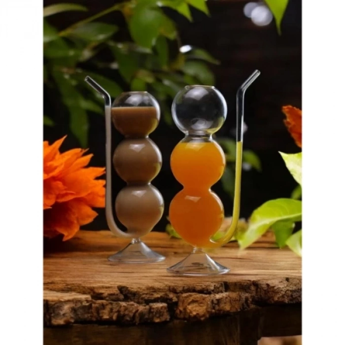 ÇOK SATAN Pipetli Boğumlu Cam Bardak