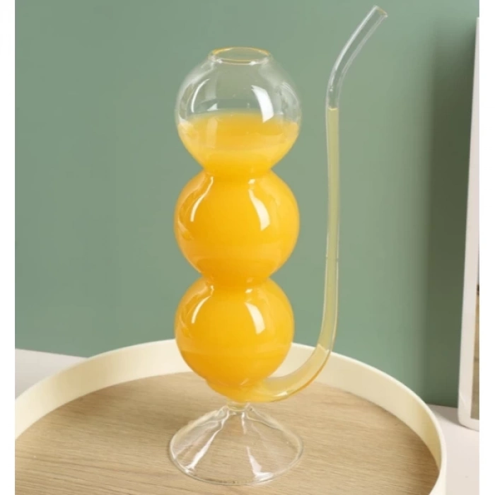 ÇOK SATAN Pipetli Boğumlu Cam Bardak