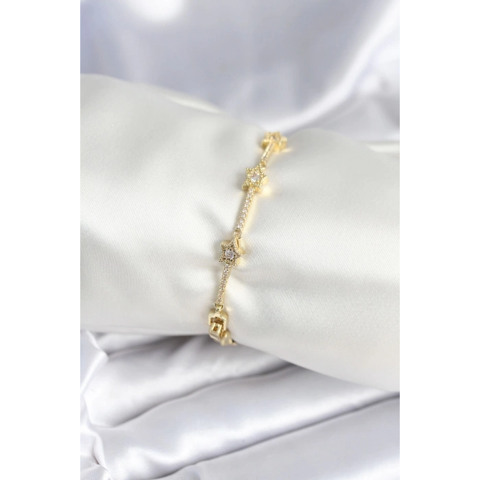 ÇOK SATAN Pirinç Gold Renk Halley Yıldız Model Kadın Bileklik