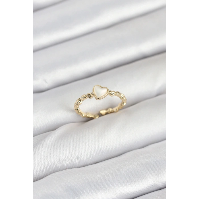 Pirinç Gold Renk Kalpli Model Kadın Yüzük