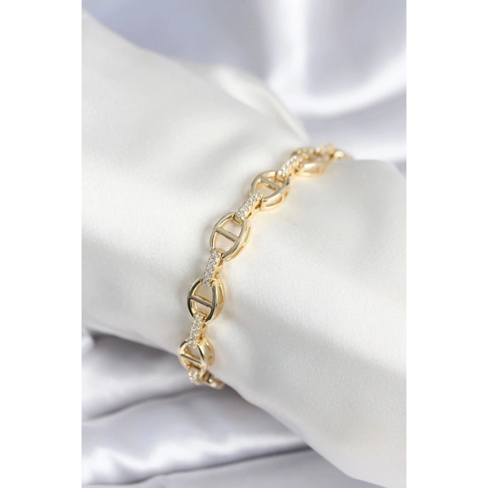 ÇOK SATAN Pirinç Gold Renk Parçalı Zincir Model Kadın Bileklik