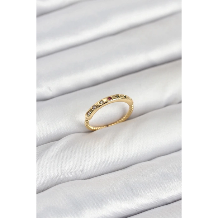 ÇOK SATAN Pirinç Gold Renk Renkli Zirkon Taşlı Kadın Yüzük