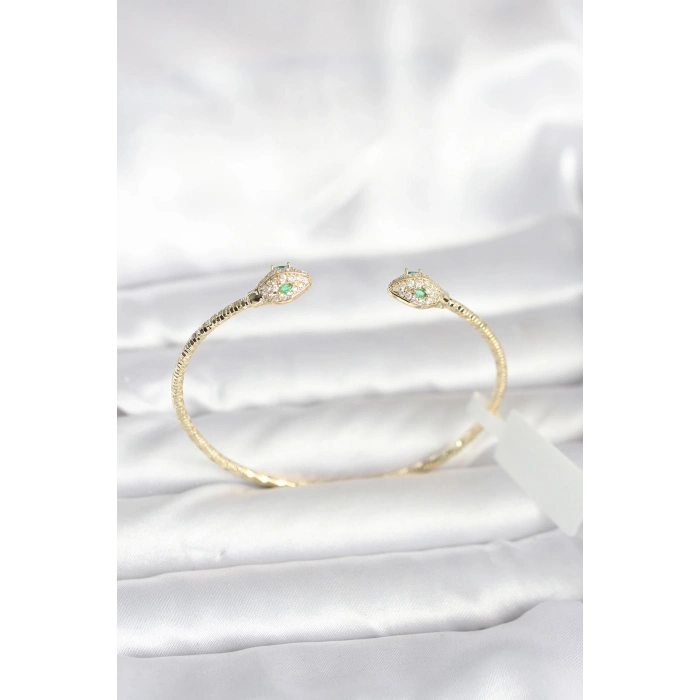 Pirinç Gold Renk Yılan Model Bileklik