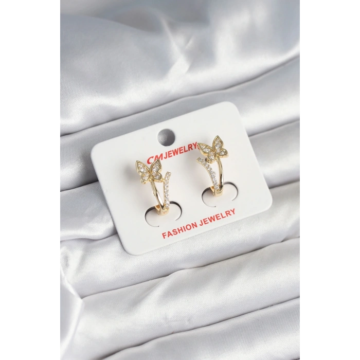 ÇOK SATAN Pirinç Gold Renk Zirkon Taşlı Kelebek Model Kadın Yüzük