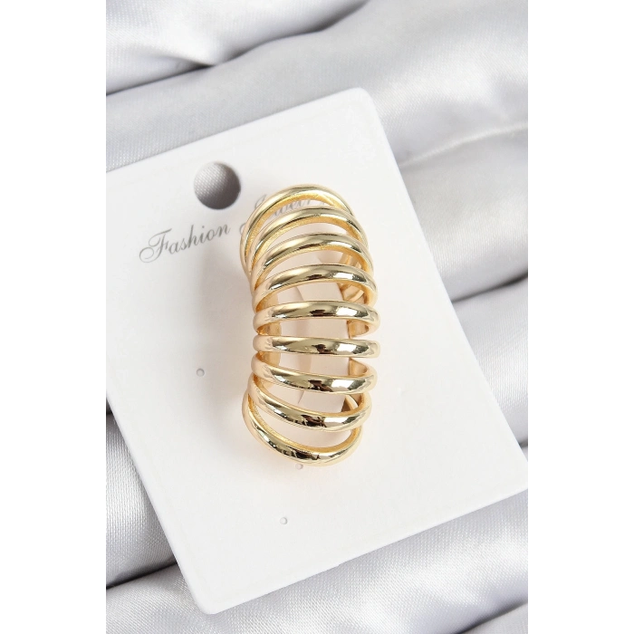 ÇOK SATAN Pirinç Yay Model Gold Renk Sağ Kıkırdak Küpe