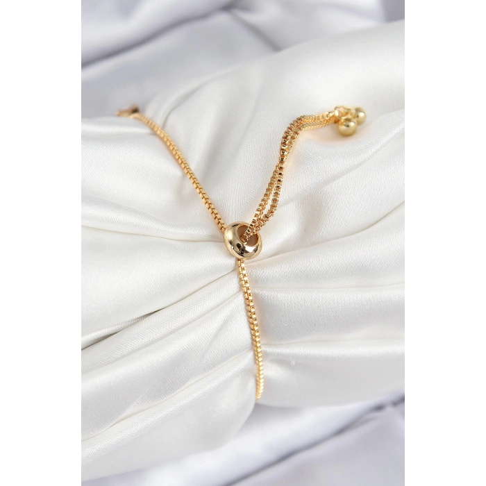 ÇOK SATAN Pirinç Zirkon Taşlı Kare Model Gold Renk Asansörlü Kadın Bileklik