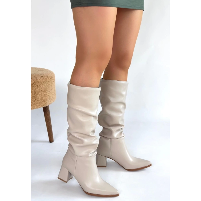 ÇOK SATAN Piyat Ten Cilt Topuklu Çizme