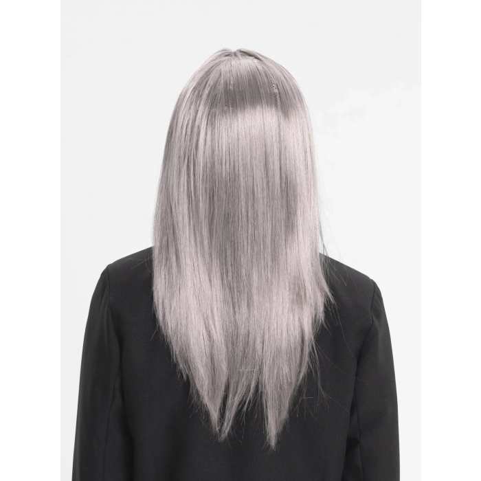 ÇOK SATAN Platin Gri Gümüş Uzun Parti Peruğu