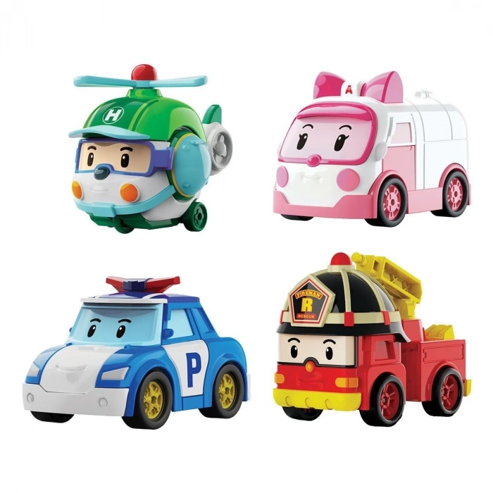 ÇOK SATAN POLI MRT-760 Robocar Poli Mini Kasabanın Kurtarma Araçları 4lü Set